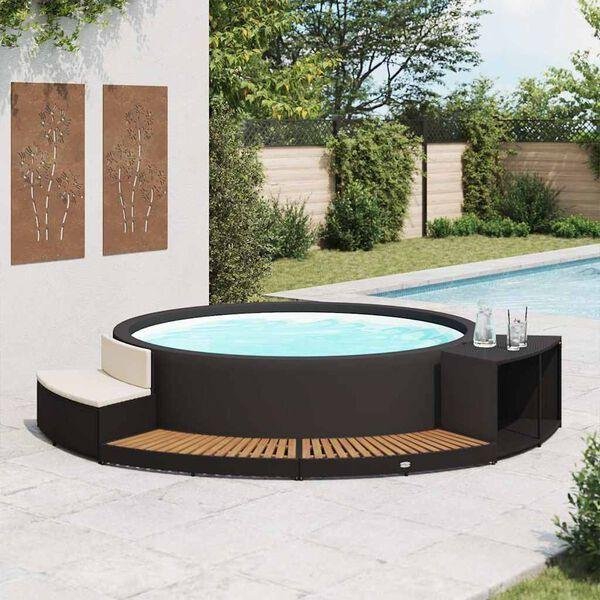 vidaXL Spa Surround Gray Poly Rattan - TryIlluminate