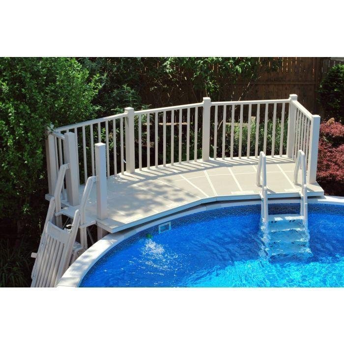 Vinylworks 5′ x 13.5′ Resin Above Ground Swimming Pool Deck Kit Taupe - TryIlluminate