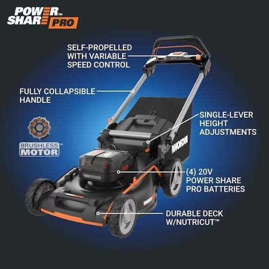 Worx 40-volt 21-in Cordless Self-propelled Lawn Mower 5 Ah - TryIlluminate