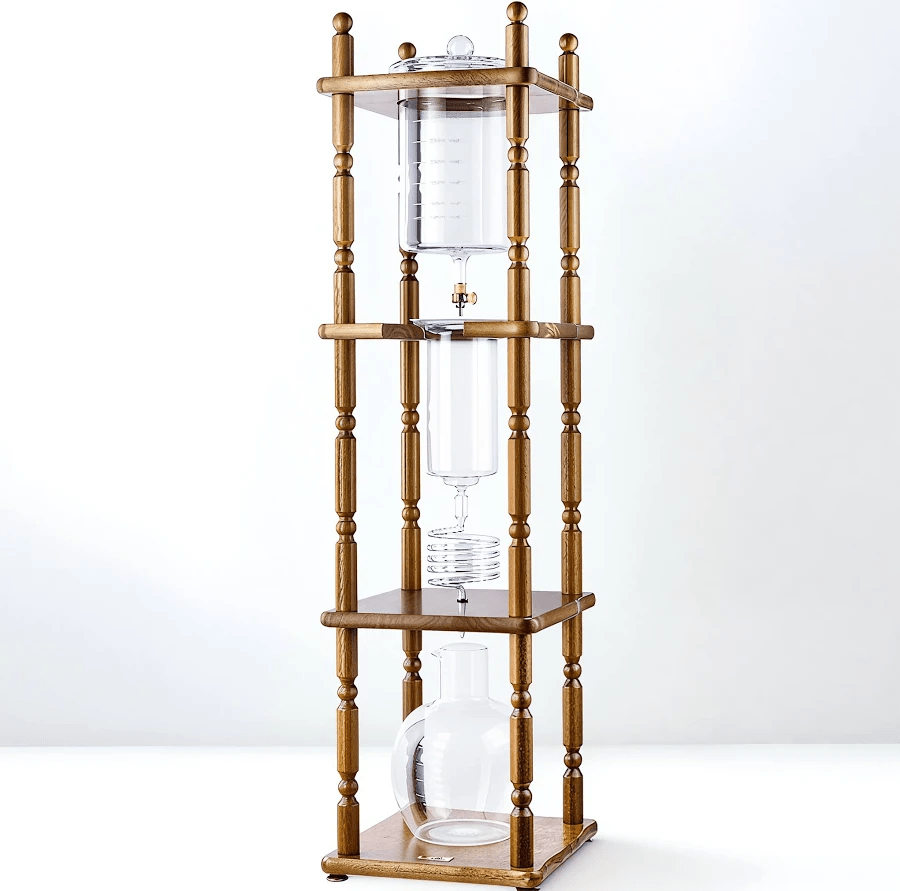 Yama 25 Cup Cold Brew Tower Curved Brown Wood Frame - TryIlluminate